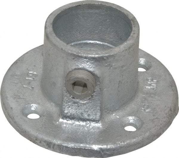 Kee - 1-1/4" Pipe, Medium Flange, Malleable Iron Flange Pipe Rail Fitting - Galvanized Finish - Benchmark Tooling