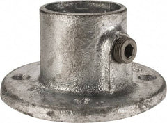 Kee - 1-1/2" Pipe, Medium Flange, Malleable Iron Flange Pipe Rail Fitting - Galvanized Finish - Benchmark Tooling