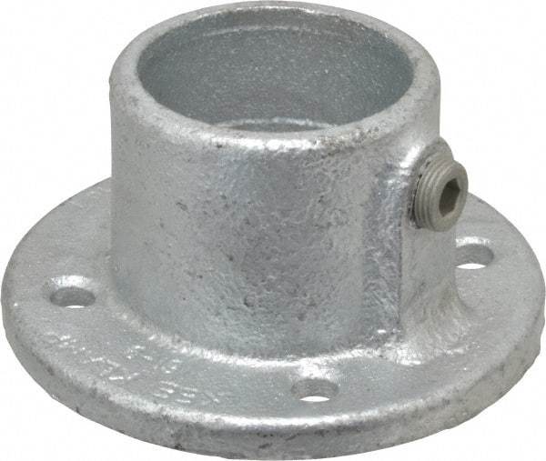 Kee - 2" Pipe, Medium Flange, Malleable Iron Flange Pipe Rail Fitting - Galvanized Finish - Benchmark Tooling