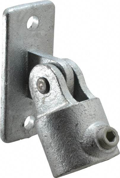 Kee - 1-1/4" Pipe, Swivel Flange, Malleable Iron Flange Pipe Rail Fitting - Galvanized Finish - Benchmark Tooling
