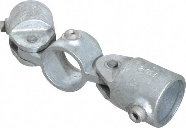 Kee - 1-1/2" Pipe, Malleable Iron Swivel Socket Pipe Rail Fitting - Galvanized Finish - Benchmark Tooling