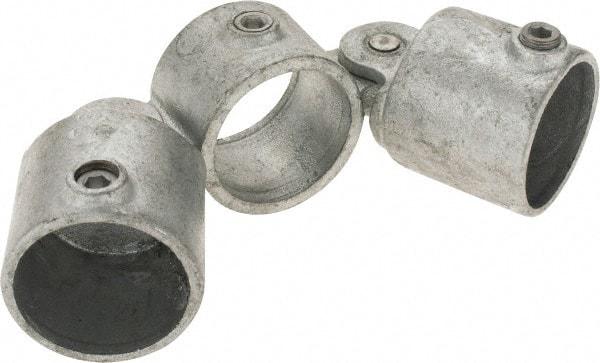 Kee - 2" Pipe, Malleable Iron Swivel Socket Pipe Rail Fitting - Galvanized Finish - Benchmark Tooling