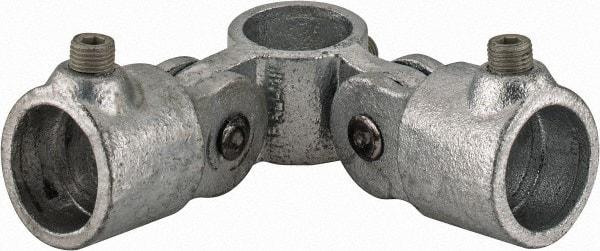 Kee - 1" Pipe, Malleable Iron Swivel Socket Pipe Rail Fitting - Galvanized Finish - Benchmark Tooling