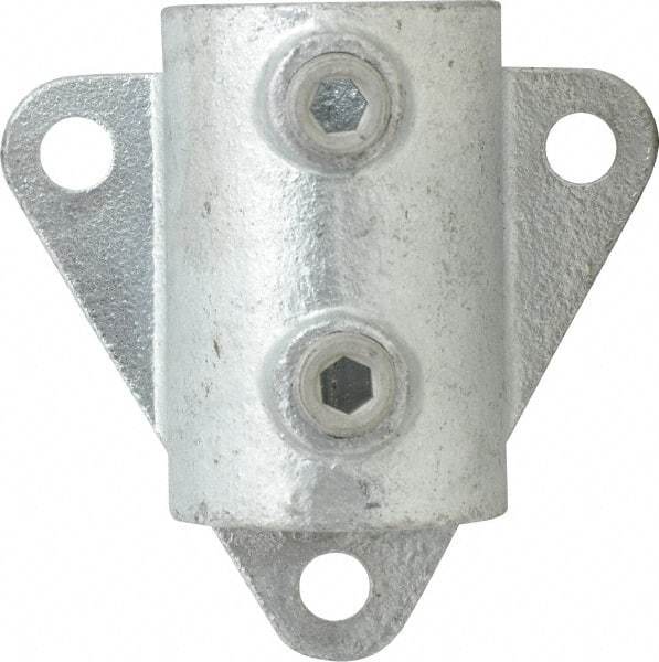 Kee - 1-1/4" Pipe, Wall Mount Flange, Malleable Iron Flange Pipe Rail Fitting - Galvanized Finish - Benchmark Tooling
