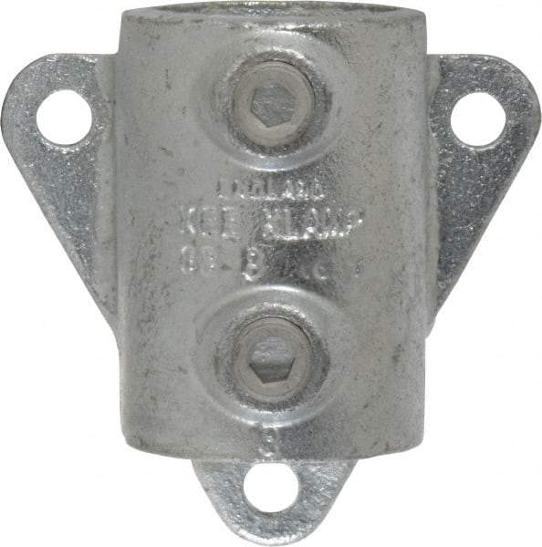 Kee - 1-1/2" Pipe, Wall Mount Flange, Malleable Iron Flange Pipe Rail Fitting - Galvanized Finish - Benchmark Tooling