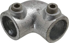 Kee - 3/4" Pipe, 90° Elbow, Malleable Iron Elbow Pipe Rail Fitting - Galvanized Finish - Benchmark Tooling