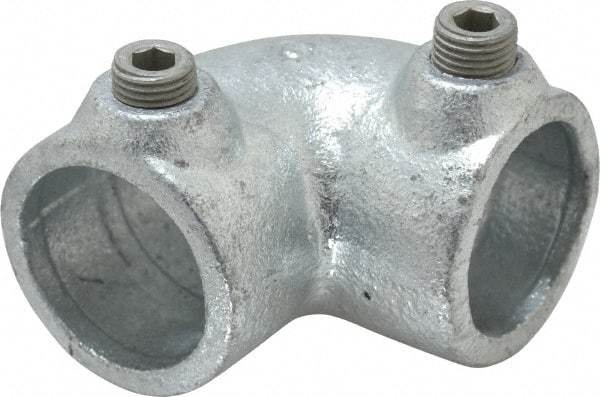 Kee - 1" Pipe, 90° Elbow, Malleable Iron Elbow Pipe Rail Fitting - Galvanized Finish - Benchmark Tooling