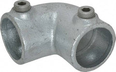 Kee - 1-1/4" Pipe, 90° Elbow, Malleable Iron Elbow Pipe Rail Fitting - Galvanized Finish - Benchmark Tooling
