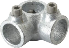Kee - 3/4" Pipe, Side Outlet Tee, Malleable Iron Tee Pipe Rail Fitting - Galvanized Finish - Benchmark Tooling