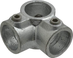 Kee - 1" Pipe, Side Outlet Tee, Malleable Iron Tee Pipe Rail Fitting - Galvanized Finish - Benchmark Tooling