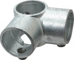 Kee - 1-1/2" Pipe, Side Outlet Tee, Malleable Iron Tee Pipe Rail Fitting - Galvanized Finish - Benchmark Tooling