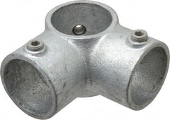 Kee - 2" Pipe, 90° Two Socket Tee, Malleable Iron Tee Pipe Rail Fitting - Galvanized Finish - Benchmark Tooling