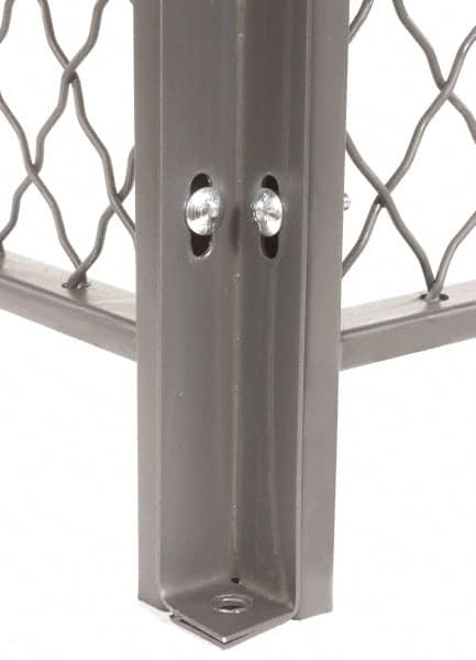 Folding Guard - 8' Tall, Temporary Structure Corner Post - Grey Enamel Finish, for Temporary Structures - Benchmark Tooling