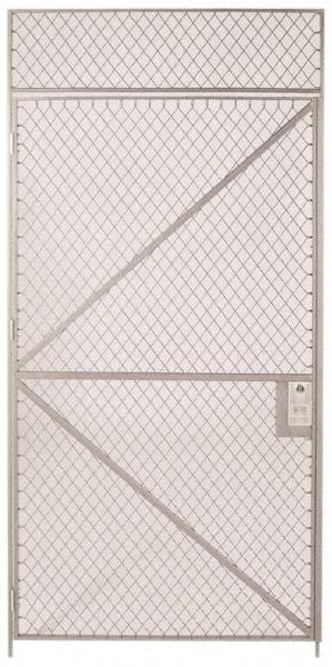 Folding Guard - 3' Wide x 10' High, Hinged Single Door for Temporary Structures - Woven Wire - Benchmark Tooling