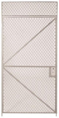 Folding Guard - 3' Wide x 10' High, Hinged Single Door for Temporary Structures - Woven Wire - Benchmark Tooling