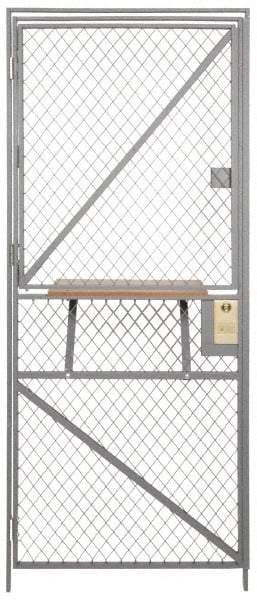 Folding Guard - 4' Wide x 7' High, Sliding Door for Temporary Structures - Woven Wire - Benchmark Tooling