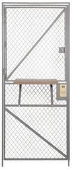 Folding Guard - 4' Wide x 7' High, Sliding Door for Temporary Structures - Woven Wire - Benchmark Tooling