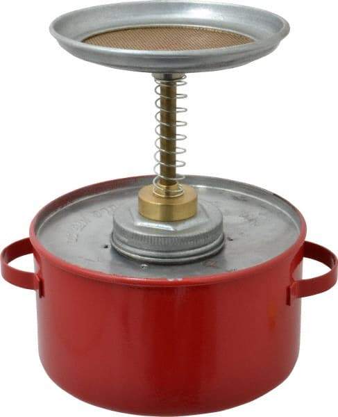 Eagle - 1 Quart Capacity, 8 Inch High x 6-1/4 Inch Diameter, Galvanized Steel Plunger Can - 5-1/4 Inch Dasher Diameter, Red, Approval Listing/Regulation FM - Benchmark Tooling