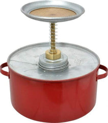 Eagle - 2 Quart Capacity, 8-1/2 Inch High x 8 Inch Diameter, Galvanized Steel Plunger Can - 5-1/4 Inch Dasher Diameter, Red, Approval Listing/Regulation FM - Benchmark Tooling