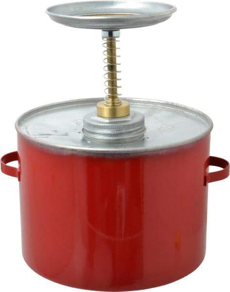 Eagle - 4 Quart Capacity, 10-3/4 Inch High x 8 Inch Diameter, Galvanized Steel Plunger Can - 5-1/4 Inch Dasher Diameter, Red, Approval Listing/Regulation FM - Benchmark Tooling