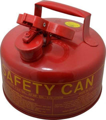 Eagle - 1 Gal Galvanized Steel Type I Safety Can - 10" High x 9" Diam, Red with Yellow - Benchmark Tooling