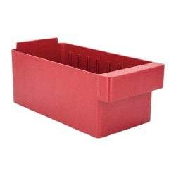 Quantum Storage - 11-5/8" Deep, Red High-Impact Polystyrene Drawer Bin - 4-5/8" High x 5-9/16" Wide x 11-5/8" Long - Benchmark Tooling