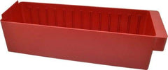 Quantum Storage - 17-5/8" Deep, Red High-Impact Polystyrene Drawer Bin - 4-5/8" High x 5-9/16" Wide x 17-5/8" Long - Benchmark Tooling