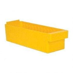 Quantum Storage - 17-5/8" Deep, Yellow High-Impact Polystyrene Drawer Bin - 4-5/8" High x 5-9/16" Wide x 17-5/8" Long - Benchmark Tooling