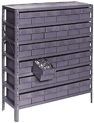 Value Collection - 72 Bin Bin Shelving Unit with Drawers - 36 Inch Overall Width x 12 Inch Overall Depth x 75 Inch Overall Height, Gray Plastic Bins - Benchmark Tooling