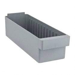 Quantum Storage - 17-5/8" Deep, Gray High-Impact Polystyrene Drawer Bin - 4-5/8" High x 5-9/16" Wide x 17-5/8" Long - Benchmark Tooling