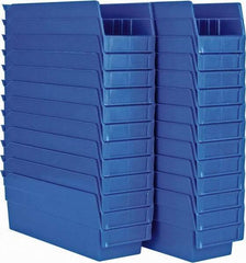 Akro-Mils - 11-5/8" Deep, Blue Hopper Shelf Bin - 4" High x 4-1/8" Wide x 11-5/8" Long - Benchmark Tooling