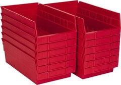 Akro-Mils - 11-5/8" Deep, Red Hopper Shelf Bin - 4" High x 6-5/8" Wide x 11-5/8" Long - Benchmark Tooling