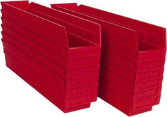 Akro-Mils - 17-7/8" Deep, Red Hopper Shelf Bin - 4" High x 4-1/8" Wide x 17-7/8" Long - Benchmark Tooling