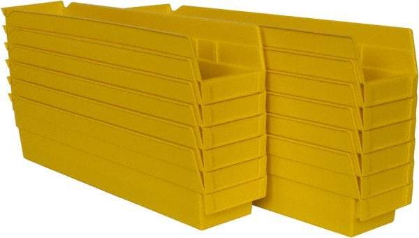 Akro-Mils - 17-7/8" Deep, Yellow Hopper Shelf Bin - 4" High x 4-1/8" Wide x 17-7/8" Long - Benchmark Tooling