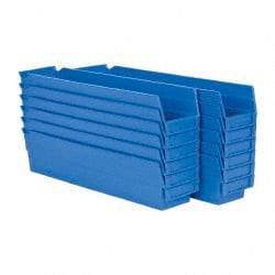 Akro-Mils - 17-7/8" Deep, Blue Hopper Shelf Bin - 4" High x 4-1/8" Wide x 17-7/8" Long - Benchmark Tooling