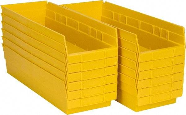 Akro-Mils - 17-7/8" Deep, Yellow Hopper Shelf Bin - 4" High x 6-5/8" Wide x 17-7/8" Long - Benchmark Tooling