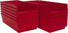 Akro-Mils - 17-7/8" Deep, Red Hopper Shelf Bin - 4" High x 8-3/8" Wide x 17-7/8" Long - Benchmark Tooling