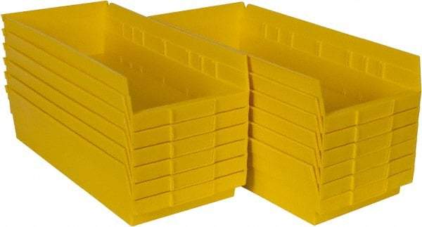 Akro-Mils - 17-7/8" Deep, Yellow Hopper Shelf Bin - 4" High x 8-3/8" Wide x 17-7/8" Long - Benchmark Tooling