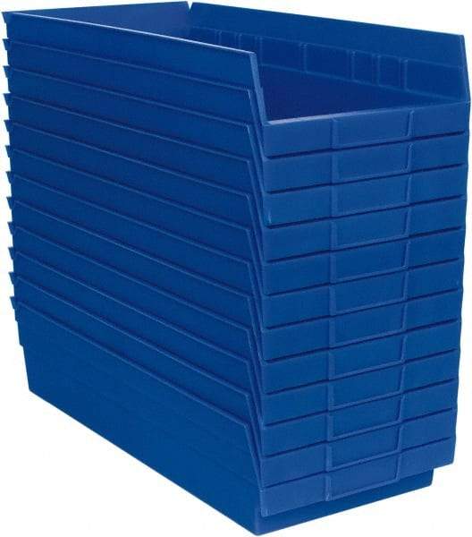 Akro-Mils - 17-7/8" Deep, Blue Hopper Shelf Bin - 4" High x 8-3/8" Wide x 17-7/8" Long - Benchmark Tooling