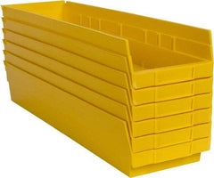 Akro-Mils - 23-5/8" Deep, Yellow Hopper Shelf Bin - 4" High x 6-5/8" Wide x 23-5/8" Long - Benchmark Tooling