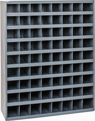 Durham - 72 Bin Bin Shelving Unit with Openings - 33-3/4 Inch Overall Width x 12 Inch Overall Depth x 42 Inch Overall Height, Gray Steel Bins - Benchmark Tooling