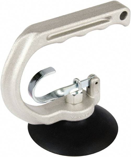 Made in USA - 25 Lb. Capacity Heavy Duty Double Cup Sheet Metal Lifter with Release Trigger - 4 Inch Cup Diameter - Benchmark Tooling