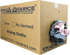 PRO-SOURCE - Reclaimed Poly/Cotton T-Shirt Rags - Assorted Colors, Poly/Cotton, Low Lint, 25 Lbs. at 4 to 6 per Pound, Box - Benchmark Tooling