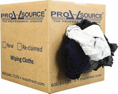 PRO-SOURCE - Reclaimed Poly/Cotton T-Shirt Rags - Assorted Colors, Polo, Low Lint, 5 Lbs. at 3 to 4 per Pound, Box - Benchmark Tooling