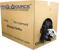 PRO-SOURCE - Reclaimed Cotton T-Shirt Rags - Assorted Colors, Polo, Low Lint, 50 Lbs. at 3 to 4 per Pound, Box - Benchmark Tooling