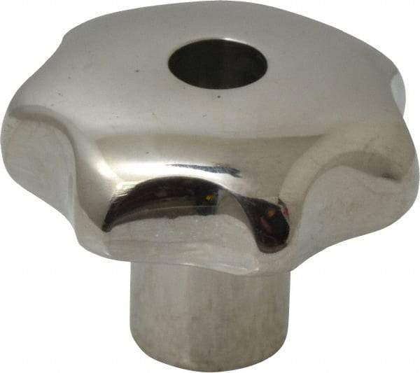 KIPP - 1-1/4" Head Diam, 7 Point Lobed Knob - 1/4-20 Hole, Stainless Steel - Benchmark Tooling