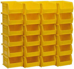 Akro-Mils - 10 Lb. Load Capacity, 5-3/8" Deep, Yellow Polymer Hopper Stacking Bin - 3" High x 4-1/8" Wide x 5-3/8" Long - Benchmark Tooling