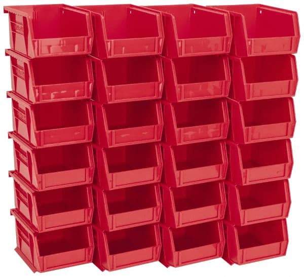 Akro-Mils - 10 Lb. Load Capacity, 5-3/8" Deep, Red Polymer Hopper Stacking Bin - 3" High x 4-1/8" Wide x 5-3/8" Long - Benchmark Tooling