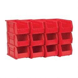 Akro-Mils - 30 Lb. Load Capacity, 10-7/8" Deep, Red Polymer Hopper Stacking Bin - 5" High x 5-1/2" Wide x 10-7/8" Long - Benchmark Tooling