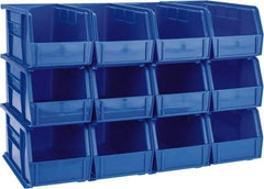 Akro-Mils - 30 Lb. Load Capacity, 10-7/8" Deep, Blue Polymer Hopper Stacking Bin - 5" High x 5-1/2" Wide x 10-7/8" Long - Benchmark Tooling